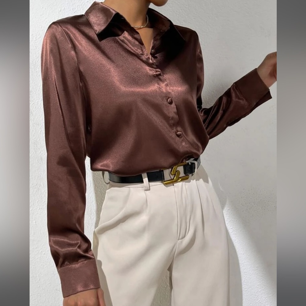 Satin button up - Picture 6 of 9